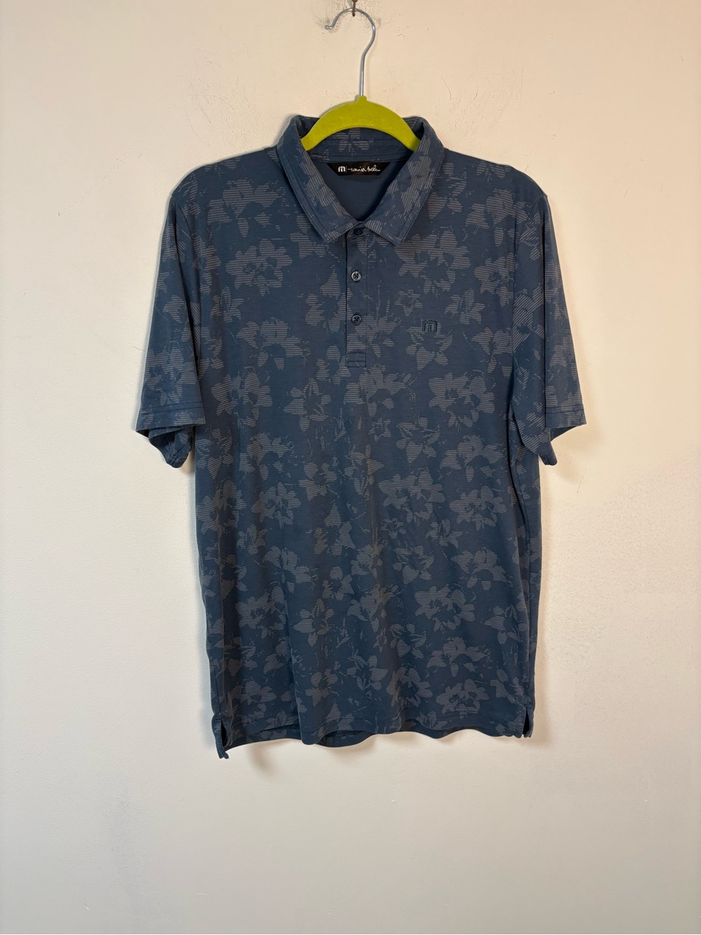 Travis Mathew Men’s hootenanny Golf Polo Navy Blue Floral XL